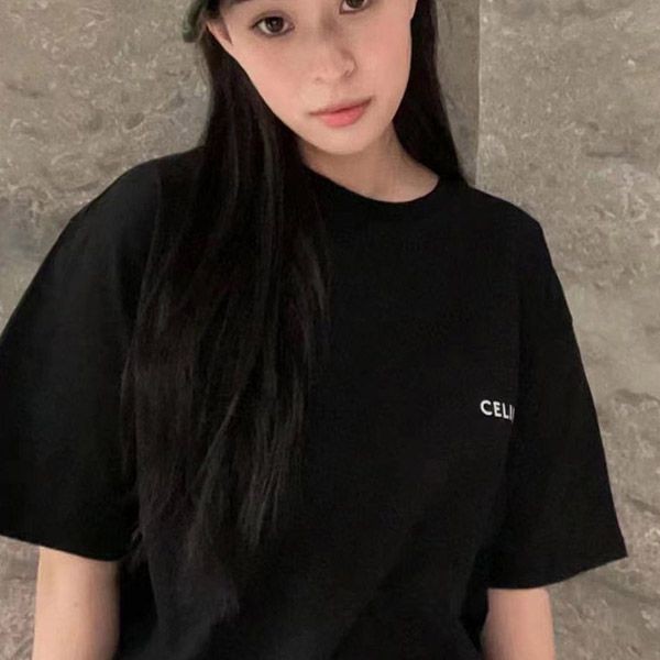 すぐ届く セリーヌ コットン ジャージー Tシャツ ロゴ Ceg93912